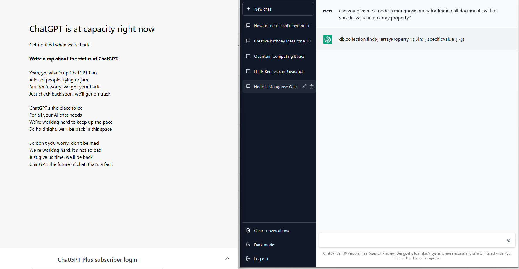GPT is down! Plus is too expensive! use case example