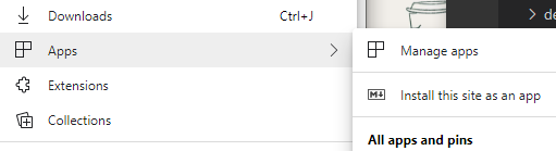 Install PWA at Chromium Edge