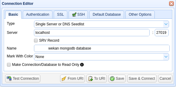 NoSQLBooster basic connection